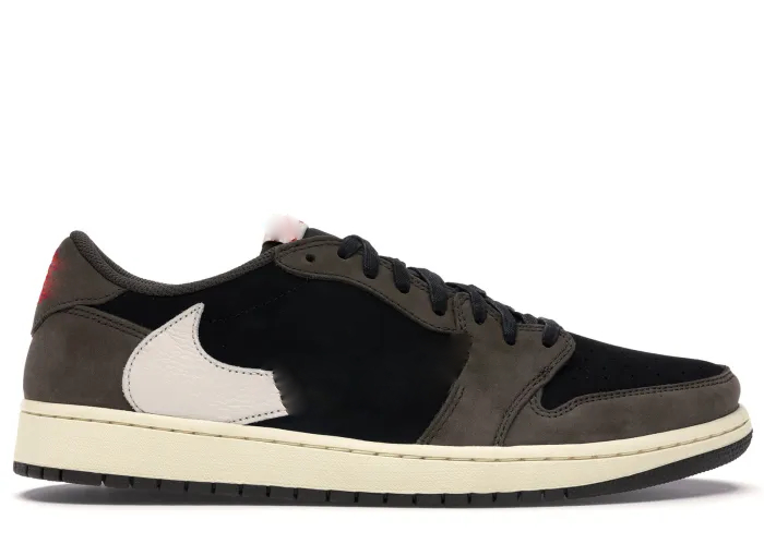 Chaussures de Basket Retro Low OG Travis Scott Noir Blanc et Marron avec Logo style J1